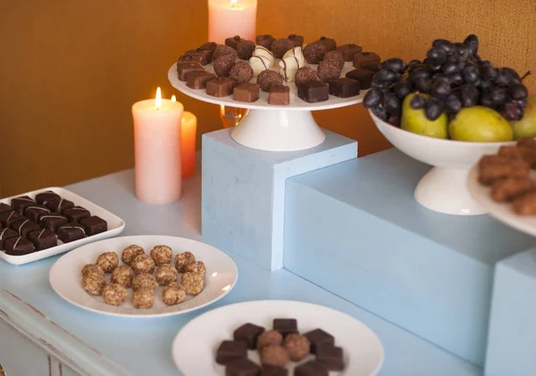 Mesa Sobremesa Para Uma Festa Casamento — Fotografia de Stock