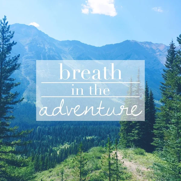 Quote Breath Adventure — Stock Photo, Image