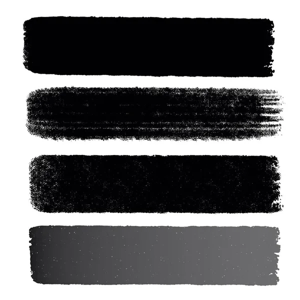 Hand drawn various shapes brush strokes. Creative black thin paint brush lines, isolated on white background. — Stock Photo, Image