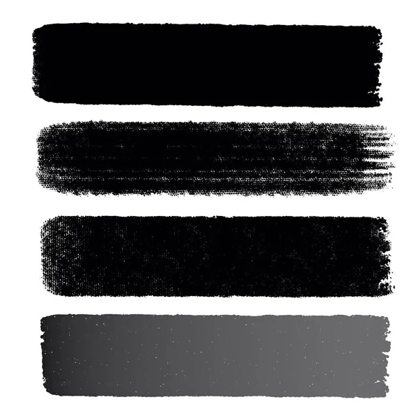 Kézzel rajzolt különböző formájú ecsetvonások. Creative fekete vékony festék ecset vonalak, elszigetelt fehér alapon. — Stock Fotó