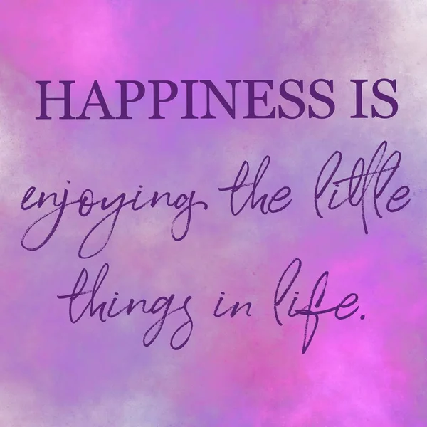 Inspirational Quote - Happiness is enjoying the little things in life — Stock Photo, Image