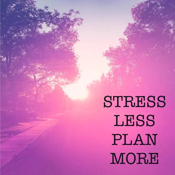 Inspirujący Motywacyjny Cytat - Plan bez stresu więcej — Zdjęcie stockowe