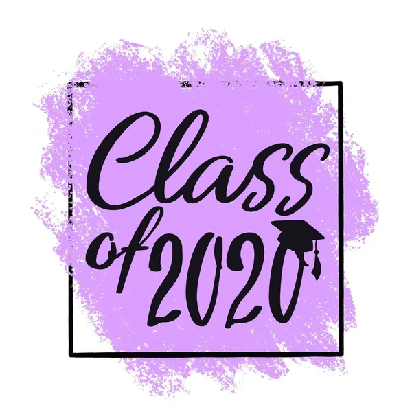 Class of 2020 with graduation cap and frame