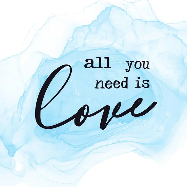 Inspirational Quote Abstract Paint All You Need Love — Stock Photo, Image