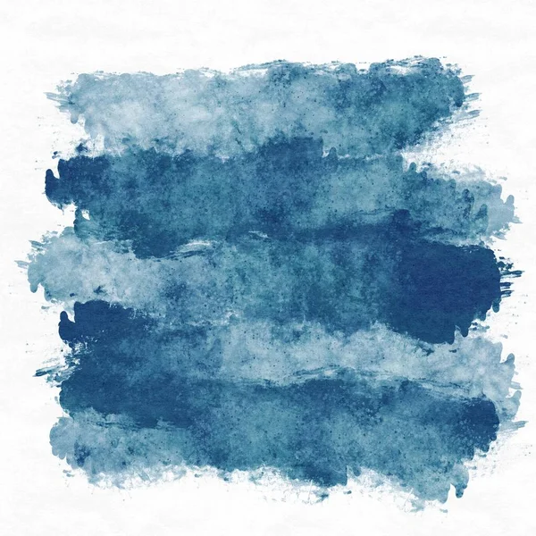 Encre Peinture Marque Eau Bleue Sur Fond Texturé Blanc — Photo