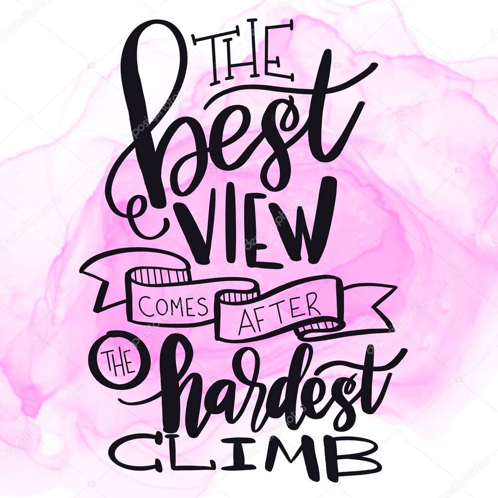 Inspirational Quote - The best view comes after the hardest climb