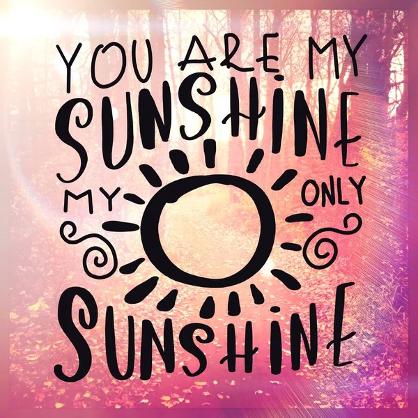 Inspirational Quote with pathway background - You are my sunshine my only sunshine