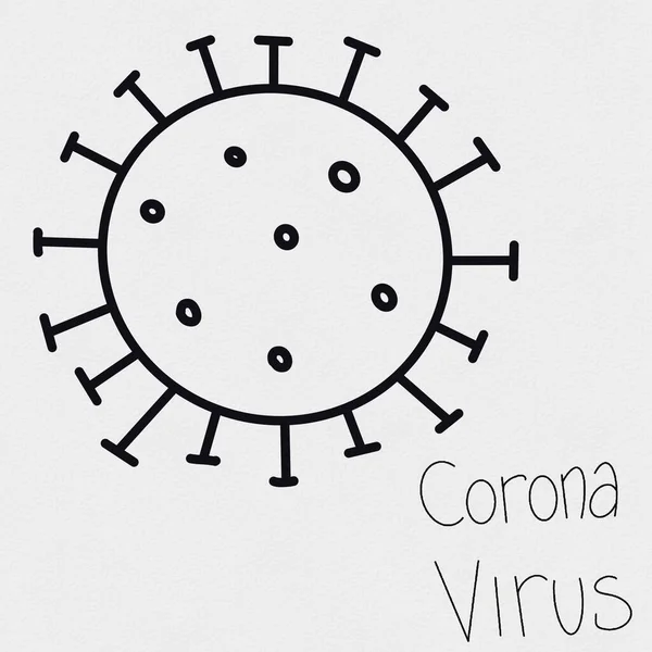 Corona Virus Sjukdom Covid Handritad Med Isolerad Bakgrund — Stockfoto