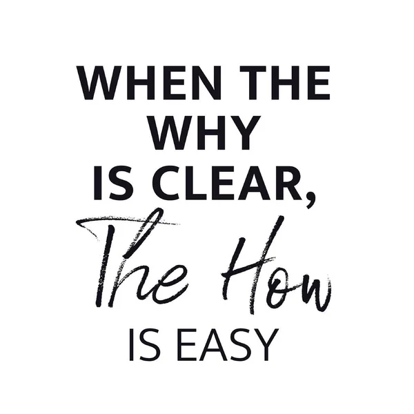 Cita inspiradora - Cuando el por qué es claro, el cómo es fácil — Foto de Stock