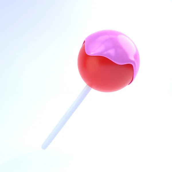 Red lolypop 3d on the white backgroung — Stock Photo, Image