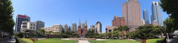 Cityscape - the square of St. Ignatius Cathedral, also referred — Stock Photo, Image