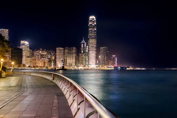 Vista nocturna del Distrito Central de Negocios de Hong Kong —  Fotos de Stock