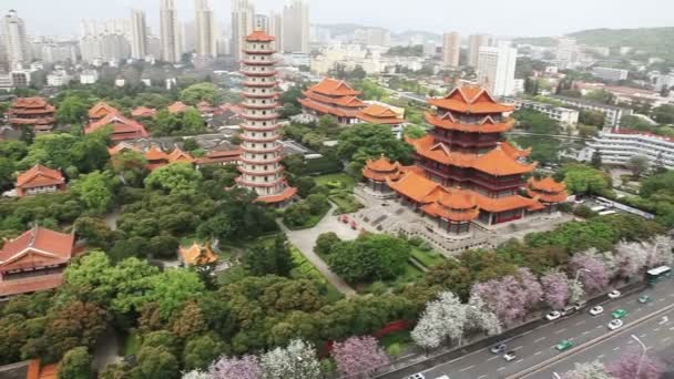 Paisaje Urbano Vista Aérea Del Templo Xichan Fundado 867 Uno — Vídeos de Stock