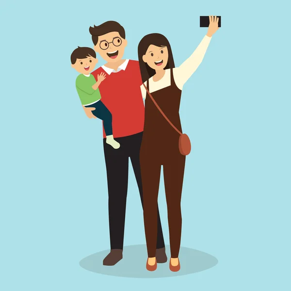 Bebek yapma Selfie ile mutlu aile