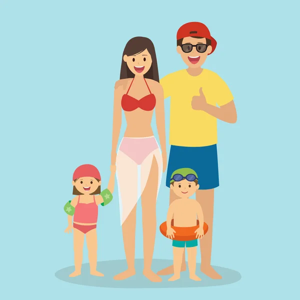 Yaz tatilinde mutlu bir aile