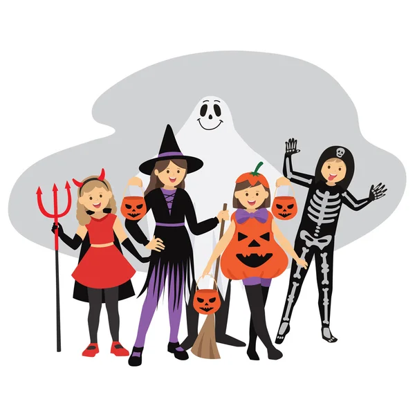 Çocukların hüner ya da muamele etmek Halloween kılık
