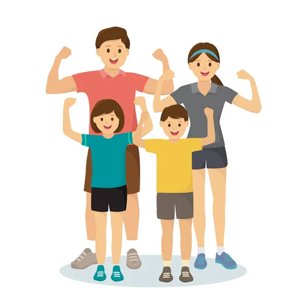 Spor aile egzersiz kıyafetler içinde