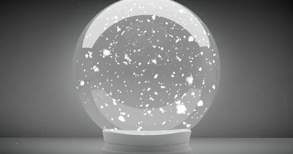 Empty Snow globe with snow inside background — Stock Photo, Image