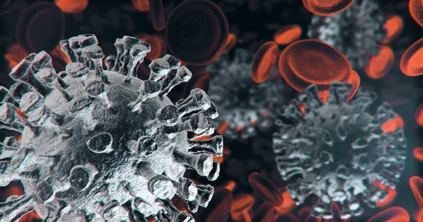 Coronavirus Κλείσιμο του ιού ή των βακτηριακών κυττάρων — Φωτογραφία Αρχείου