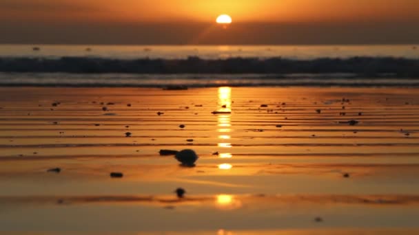 Alvorada colorida sobre o mar na manhã — Vídeo de Stock