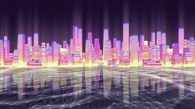 Şehir arka planında soyut yüksek hız yolculuğu