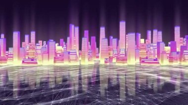 Şehir arka planında soyut yüksek hız yolculuğu