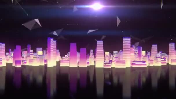 Абстрактное высокоскоростное движение на фоне города — стоковое видео