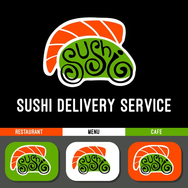Sushi restaurante logotipo modelo . — Vetor de Stock