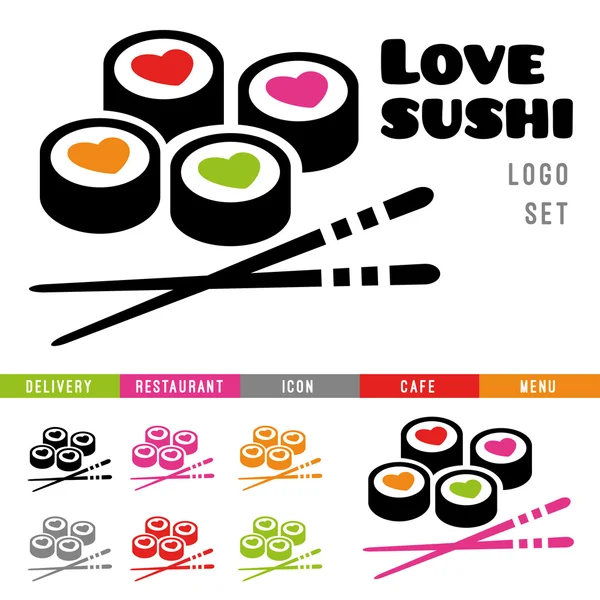 Sushi restaurant logo template. — Stock Vector