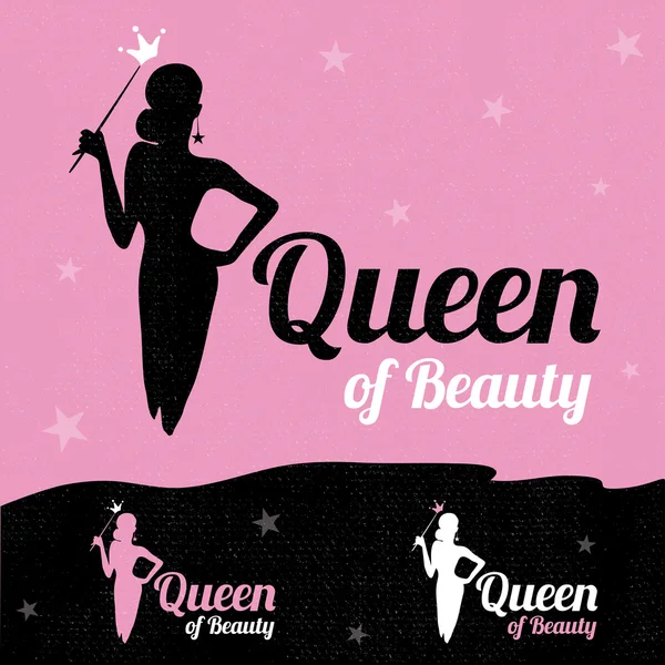 Královna krásy logo designu. — Stockový vektor