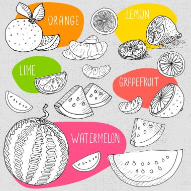 Blackboard gıda üzerine çizilmiş tebeşir kümesi. 