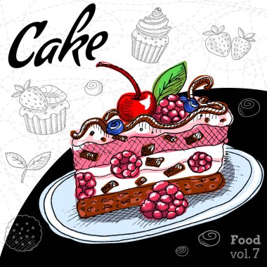 Tatlılar ile ayarla: pasta, cupcake.