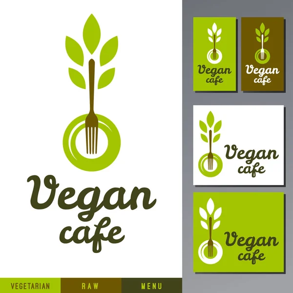 Logo vectorial para el menú de café vegano . — Vector de stock
