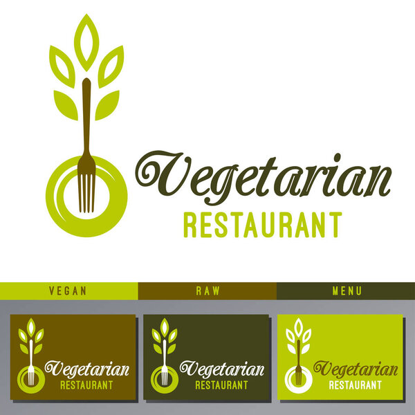 Векторный логотип веганского меню кафе
.