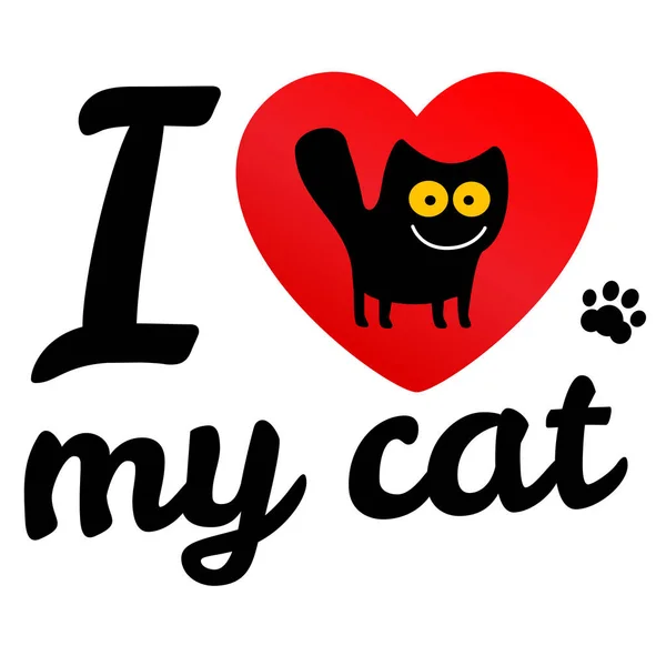 I love my cat. — Stockvector