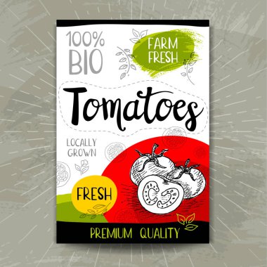 Elle çizilmiş kümesi etiketleri gıda, baharatlar.