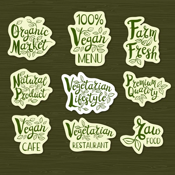 Ensemble d'étiquettes dessinées à la main aliments, épices . — Image vectorielle