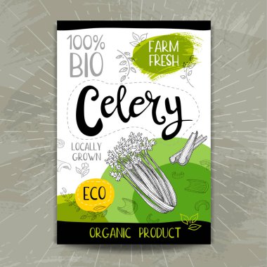 Elle çizilmiş kümesi etiketleri gıda, baharatlar.