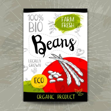 Elle çizilmiş kümesi etiketleri gıda, baharatlar.