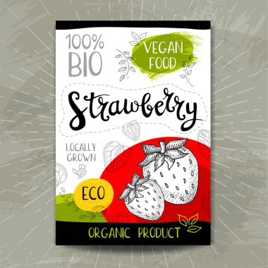 Elle çizilmiş kümesi etiketleri gıda, baharatlar.