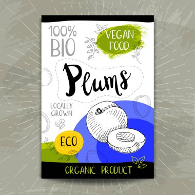 Elle çizilmiş kümesi etiketleri gıda, baharatlar.