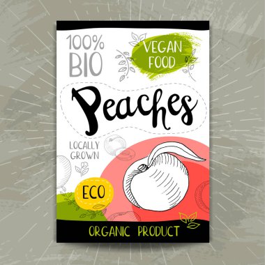 Elle çizilmiş kümesi etiketleri gıda, baharatlar.