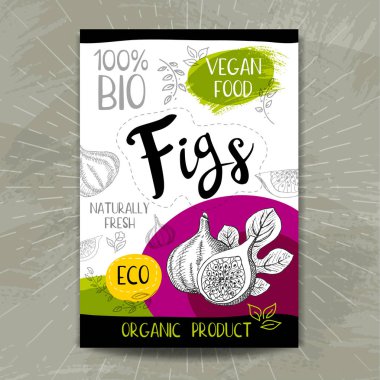 Elle çizilmiş kümesi etiketleri gıda, baharatlar.