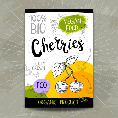 Elle çizilmiş kümesi etiketleri gıda, baharatlar.