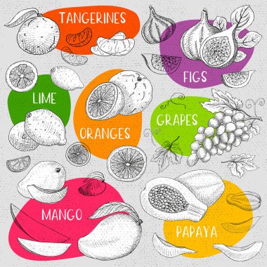 Tebeşir kroki elle çizilmiş kümesi