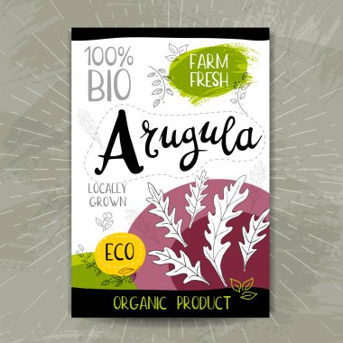 Kroki tarzı, gıda ve baharat renkli etiket