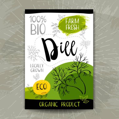 Kroki tarzı, gıda ve baharat renkli etiket