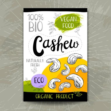 Kroki tarzı, gıda ve baharat renkli etiket