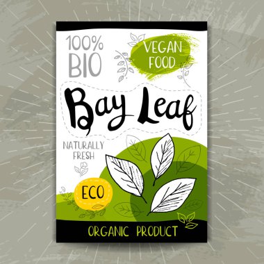 Kroki tarzı, gıda ve baharat renkli etiket