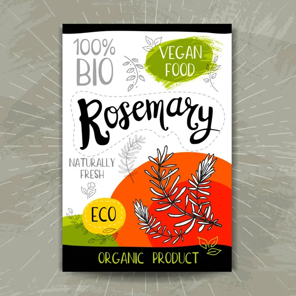 Kroki tarzı, gıda ve baharat renkli etiket